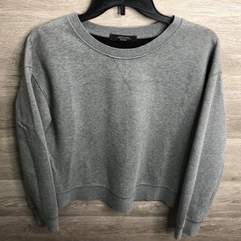 Weekend MaxMara S Grey Pullover Crop Sweatshirt
